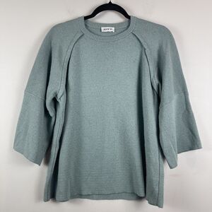 SUZY D Womens Sweater Top 2 US 14 Sage Green Casual Crew‎ Neck Classic Pullover